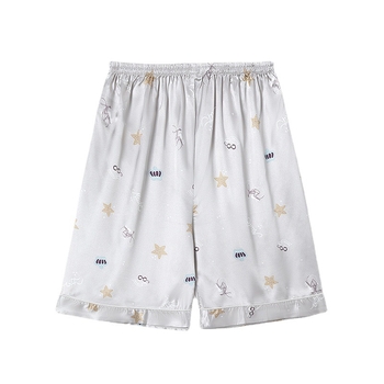 Παντελόνι πιτζάμας για άνδρες, καλοκαιρινό, λεπτό παντελόνι οικιακής χρήσης, χαλαρό παντελόνι σπιτιού και εξωτερικής χρήσης, μεταξωτό παντελόνι Ice Silk για άνδρες, άνοιξη και καλοκαίρι, πέντε σημείων