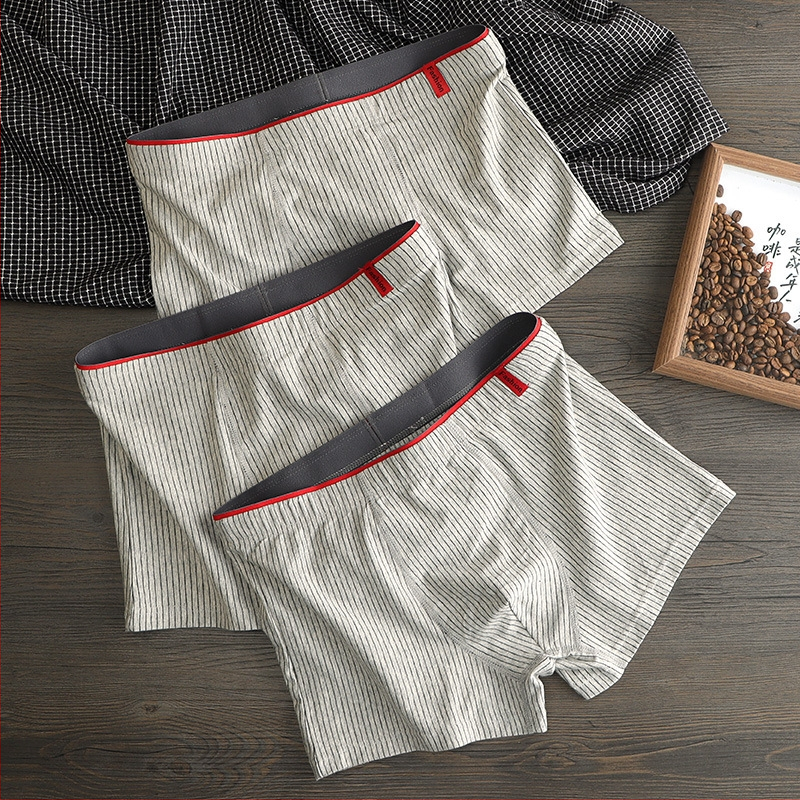 Lenjerie intimă pentru bărbați, bumbac, sport, pantaloni scurți pentru bărbați, boxeri la modă, respirabili, cu dungi, confortabili, mărime plus, boxeri pentru tineri