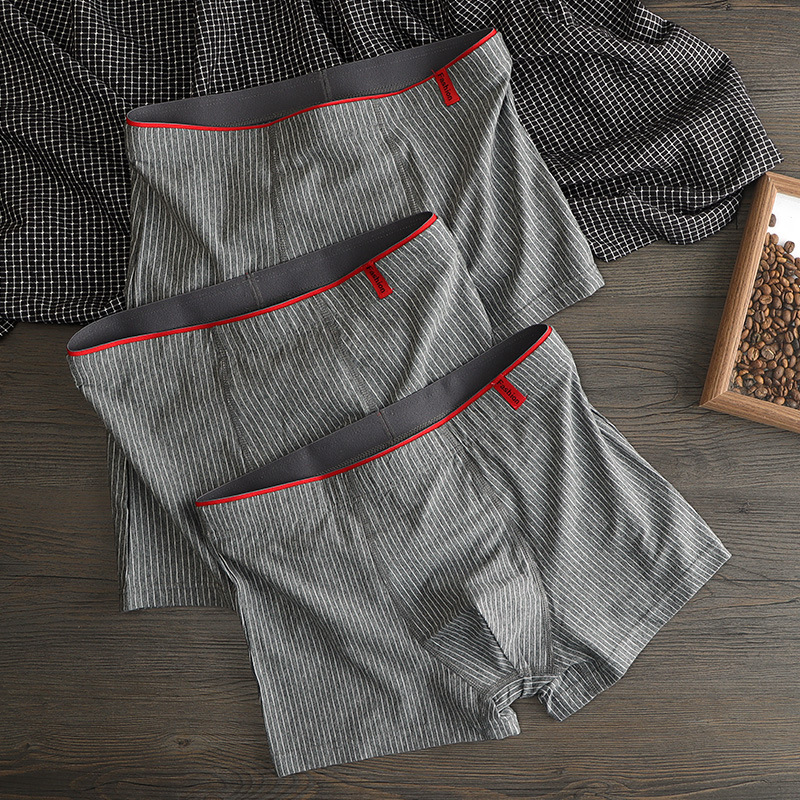 Lenjerie intimă pentru bărbați, bumbac, sport, pantaloni scurți pentru bărbați, boxeri la modă, respirabili, cu dungi, confortabili, mărime plus, boxeri pentru tineri