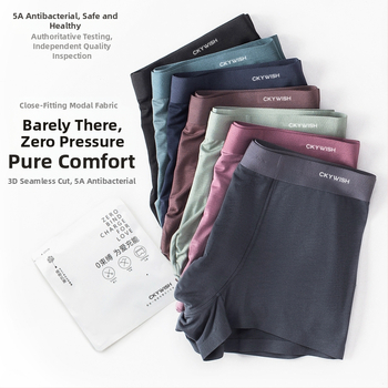 Lenjerie intimă bărbătească din modal, nouă, de primăvară și de vară, en-gros, respirabilă, cu elasticitate ridicată, antibacteriană, fără sudură, boxeri de lenjerie intimă pentru băieți