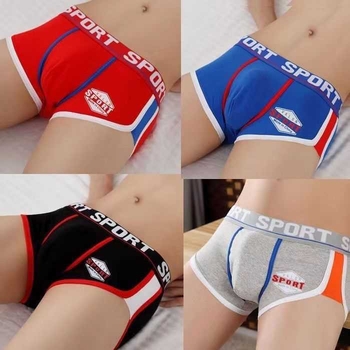 Ανδρικά εσώρουχα από καθαρό βαμβάκι, αθλητικά, στυλ, προσωπικότητα, φοιτητικά, σλιπ με μέση, αναπνεύσιμα, χαλαρά, καθαρά χρώματα, νέο στυλ, φλατ σορτς από όλο το βαμβάκι