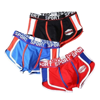 Ανδρικά εσώρουχα από καθαρό βαμβάκι, αθλητικά, στυλ, προσωπικότητα, φοιτητικά, σλιπ με μέση, αναπνεύσιμα, χαλαρά, καθαρά χρώματα, νέο στυλ, φλατ σορτς από όλο το βαμβάκι