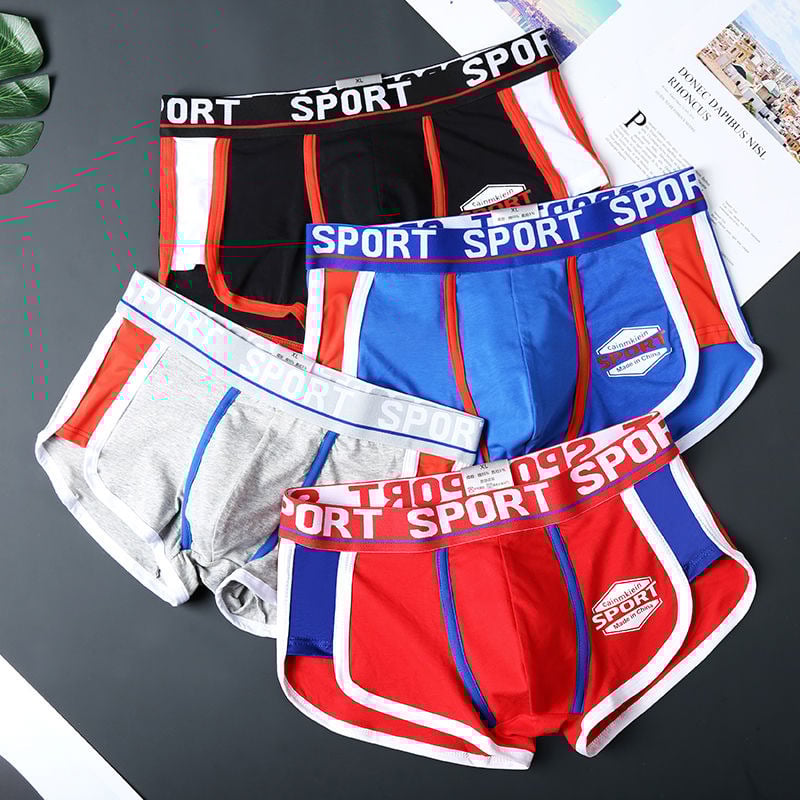 Muško donje rublje od čistog pamuka, sportski stil, studentske gaćice do sredine struka, prozračne, široke, čiste boje, novi stil, potpuno pamučne, ravne kratke hlače donjeg rublja