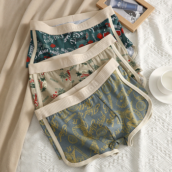 Muško donje rublje Muške udobne prozračne bokserice od čistog pamuka Muške personalizirane tiskane moderne široke kratke hlače s četiri kuta, moderne