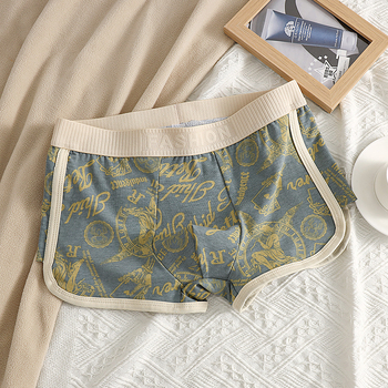 Ανδρικά Εσώρουχα Ανδρικά Μποξεράκια από Καθαρό Βαμβάκι Άνετα, Αναπνέοντα, Ανδρικά Εξατομικευμένα Τυπωμένα, Μοντέρνα, Χαλαρά, Τετράγωνα Κοντά Παντελόνια