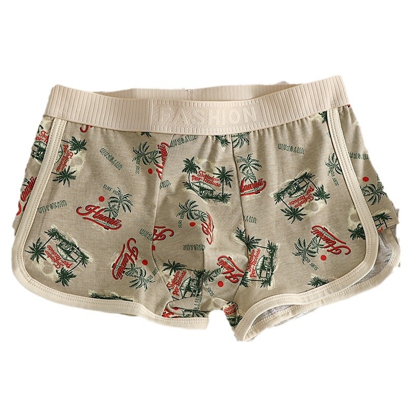 Muško donje rublje Muške udobne prozračne bokserice od čistog pamuka Muške personalizirane tiskane moderne široke kratke hlače s četiri kuta, moderne