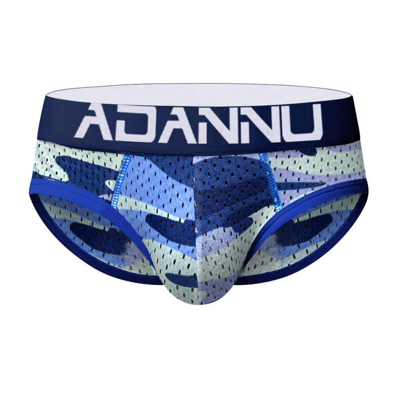 ADANNU Chiloți pentru bărbați, cu design cu pernă de șold, camuflaj, respirabili, sexy, pentru bărbați, chiloți de ridicare a șoldurilor, AD730