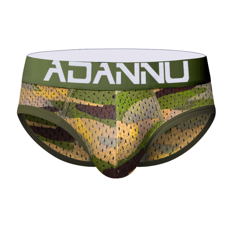 ADANNU Chiloți pentru bărbați, cu design cu pernă de șold, camuflaj, respirabili, sexy, pentru bărbați, chiloți de ridicare a șoldurilor, AD730