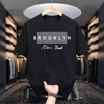 Muška pamučna ležerna majica kratkih rukava BROOKLYN, nova kolekcija, Brooklyn "Otisak slova", Amazon