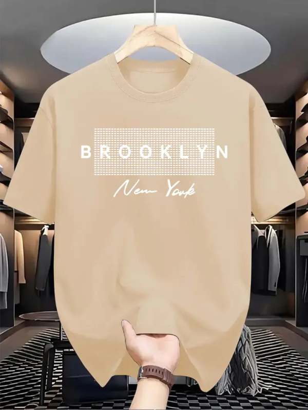 Muška pamučna ležerna majica kratkih rukava BROOKLYN, nova kolekcija, Brooklyn "Otisak slova", Amazon