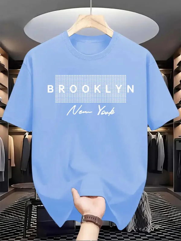 Muška pamučna ležerna majica kratkih rukava BROOKLYN, nova kolekcija, Brooklyn "Otisak slova", Amazon