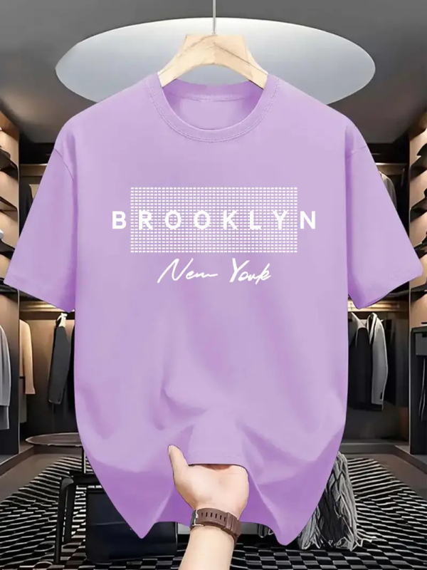 Muška pamučna ležerna majica kratkih rukava BROOKLYN, nova kolekcija, Brooklyn "Otisak slova", Amazon