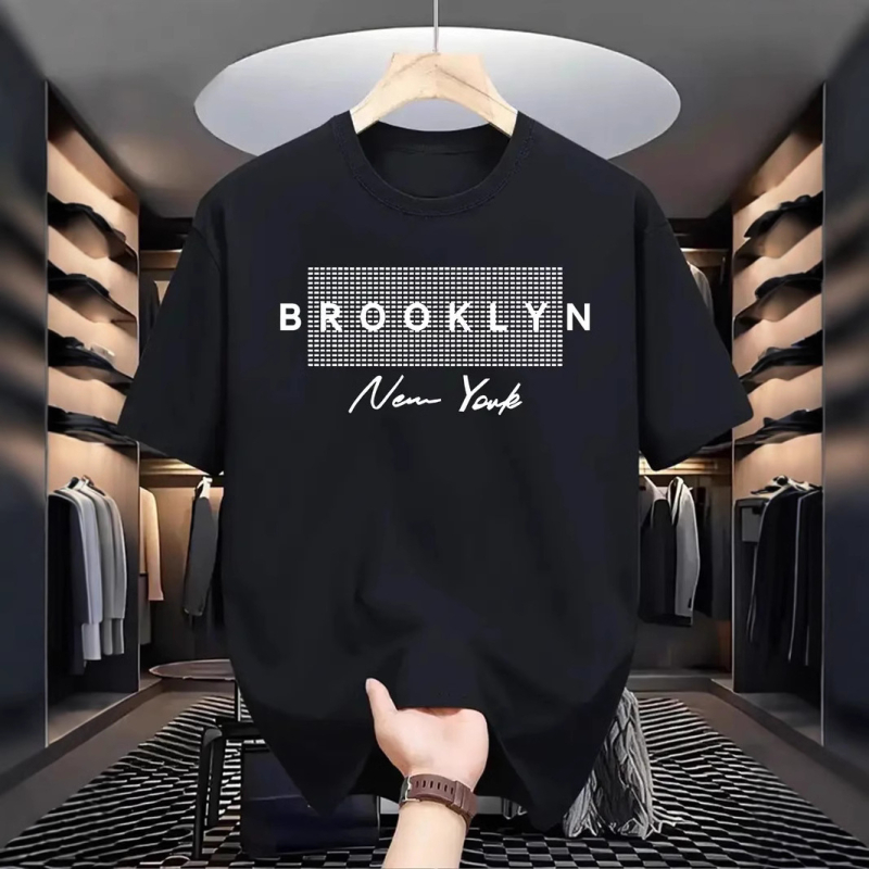 Muška pamučna ležerna majica kratkih rukava BROOKLYN, nova kolekcija, Brooklyn "Otisak slova", Amazon