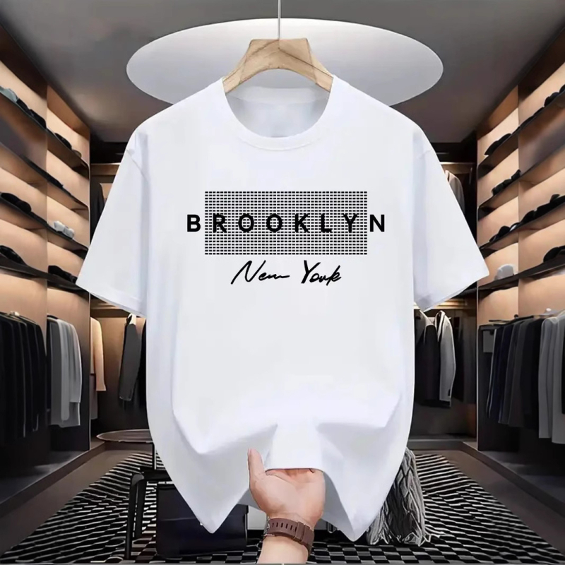 Muška pamučna ležerna majica kratkih rukava BROOKLYN, nova kolekcija, Brooklyn "Otisak slova", Amazon