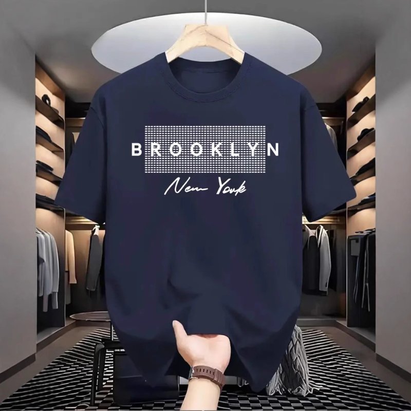 Muška pamučna ležerna majica kratkih rukava BROOKLYN, nova kolekcija, Brooklyn "Otisak slova", Amazon