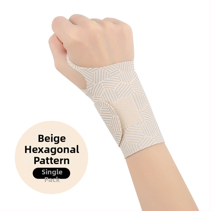 Plona vasarinė riešo apsauga nuo sausgyslių patempimo, skirta badmintono sportui, su įtempimo ir sąnario fiksavimo apsauga.