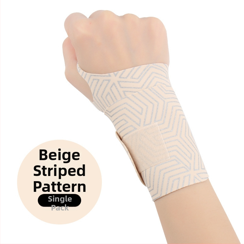 Plona vasarinė riešo apsauga nuo sausgyslių patempimo, skirta badmintono sportui, su įtempimo ir sąnario fiksavimo apsauga.