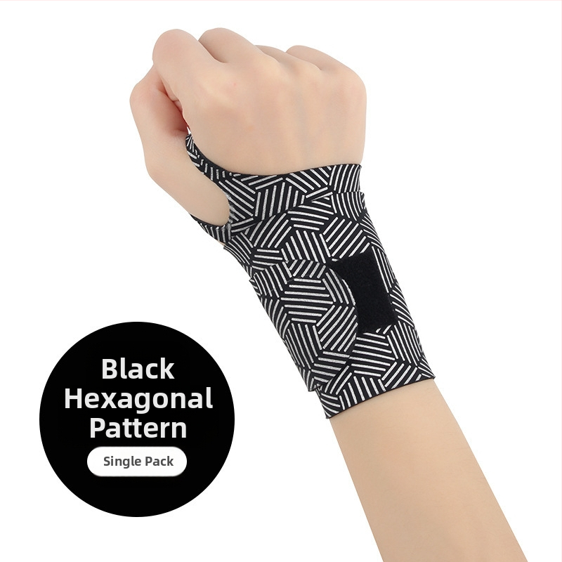 Plona vasarinė riešo apsauga nuo sausgyslių patempimo, skirta badmintono sportui, su įtempimo ir sąnario fiksavimo apsauga.