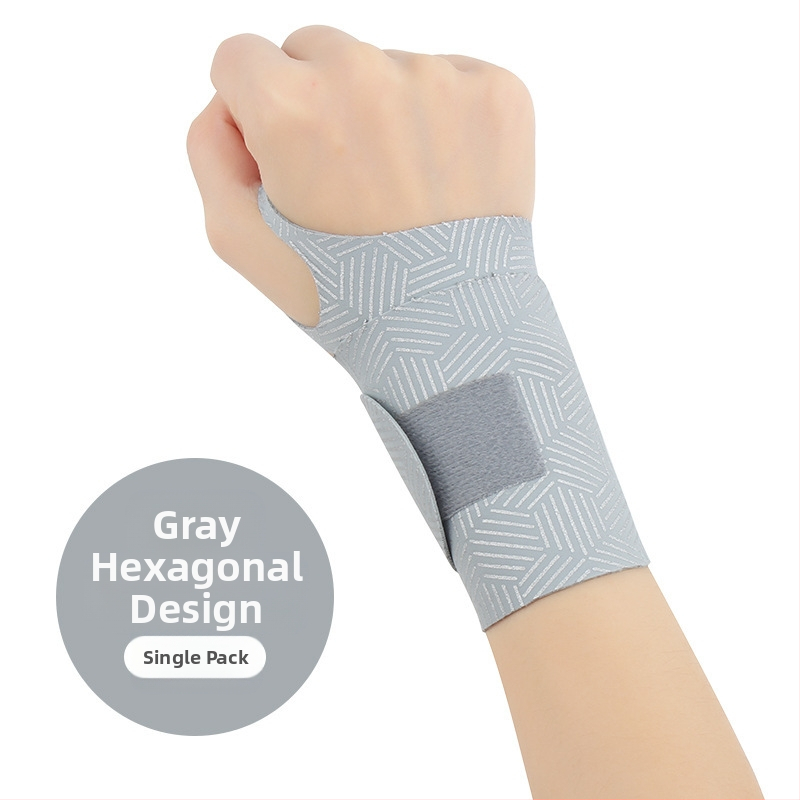 Plona vasarinė riešo apsauga nuo sausgyslių patempimo, skirta badmintono sportui, su įtempimo ir sąnario fiksavimo apsauga.