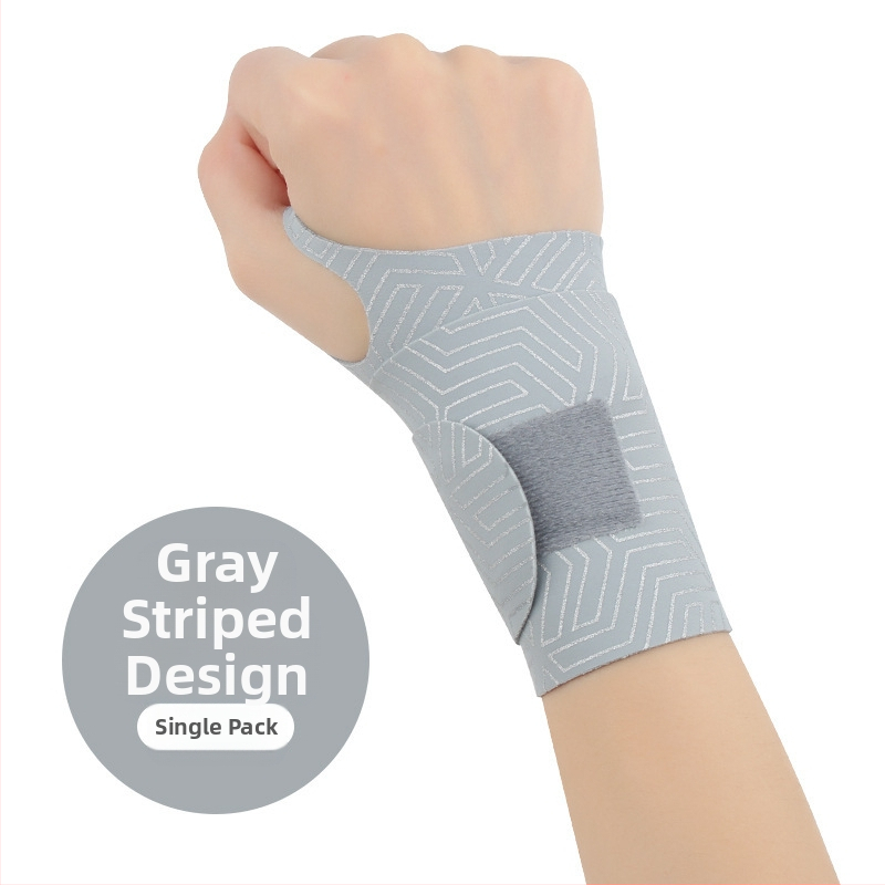 Plona vasarinė riešo apsauga nuo sausgyslių patempimo, skirta badmintono sportui, su įtempimo ir sąnario fiksavimo apsauga.