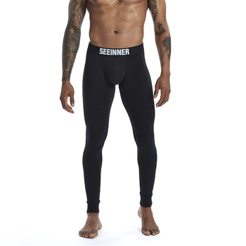 Meeste õhukesed sügispüksid kammitud puuvillast, ühevärvilised, kitsad ja soojad külmakindlad retuusid