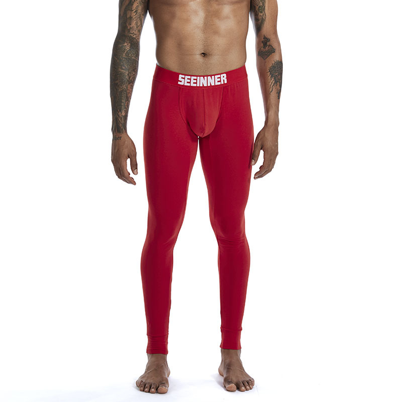 Meeste õhukesed sügispüksid kammitud puuvillast, ühevärvilised, kitsad ja soojad külmakindlad retuusid