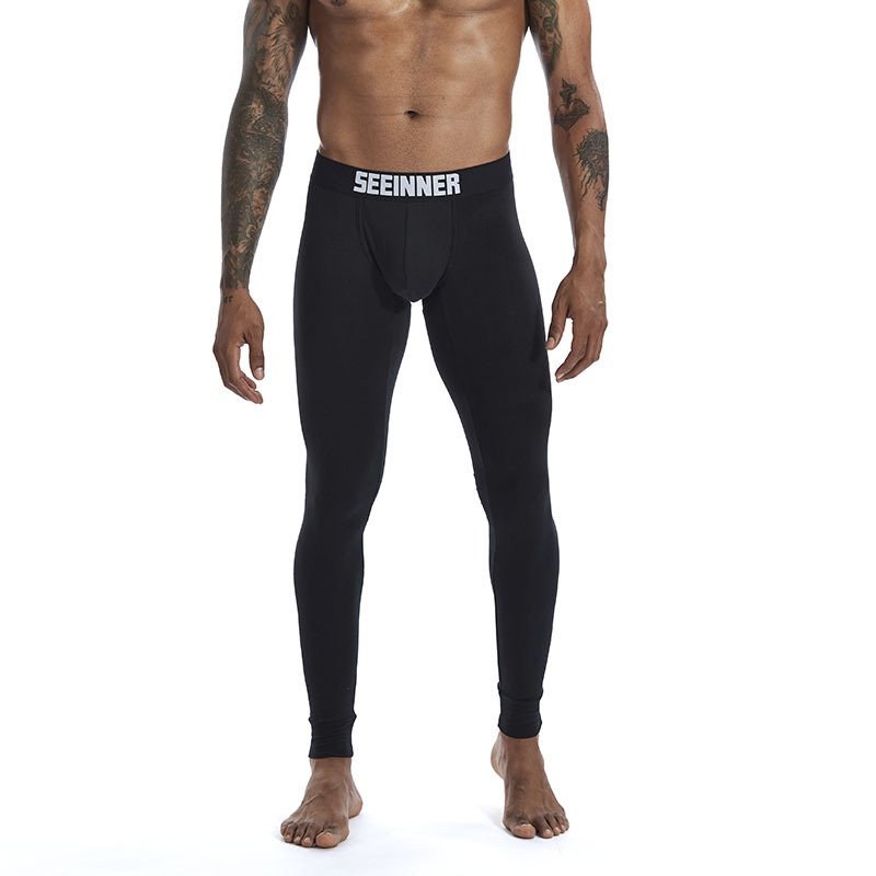 Meeste õhukesed sügispüksid kammitud puuvillast, ühevärvilised, kitsad ja soojad külmakindlad retuusid