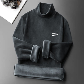 Φθινοπωρινό και Χειμερινό Ανδρικό Ζεστό Βελούδινο Πλεκτό Στενή Γραμμή με Αποθήκευση Θερμότητας, Μοντέρνο Εσωτερικό Μακρυμάνικο T-shirt