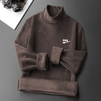 Φθινοπωρινό και Χειμερινό Ανδρικό Ζεστό Βελούδινο Πλεκτό Στενή Γραμμή με Αποθήκευση Θερμότητας, Μοντέρνο Εσωτερικό Μακρυμάνικο T-shirt