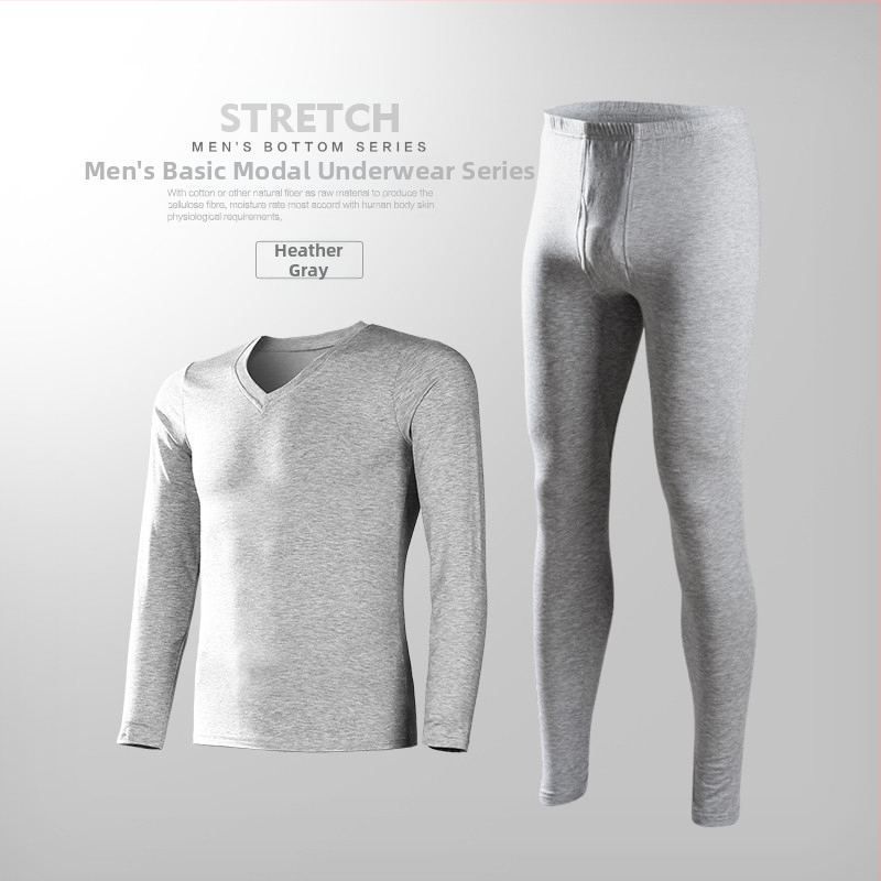 Vyriški modaliniai termo apatiniai komplektas, ploni rudens drabužiai ir kelnės, vyriški, prigludę, jaunimo, vientisos spalvos, itin ploni.
