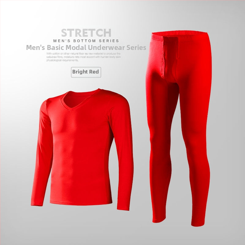 Vyriški modaliniai termo apatiniai komplektas, ploni rudens drabužiai ir kelnės, vyriški, prigludę, jaunimo, vientisos spalvos, itin ploni.