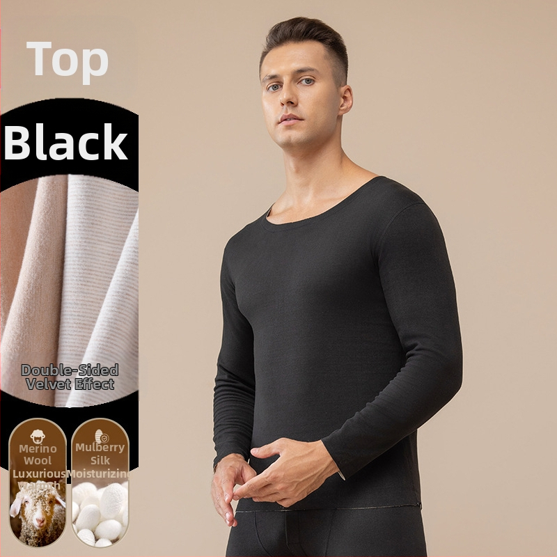 Sügispüksid Meeste soojad püksid Sügis- ja talvefliisvoodriga villast siidist kahepoolsed fliisist paksendatud alusega soojad püksid