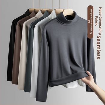 Cămașă bărbați cu guler înalt, din catifea germană, cu două fețe, pentru toamnă și iarnă, căptușită cu fleece și îngroșată, căptușeală interioară caldă, mânecă lungă business subțire și ușoară