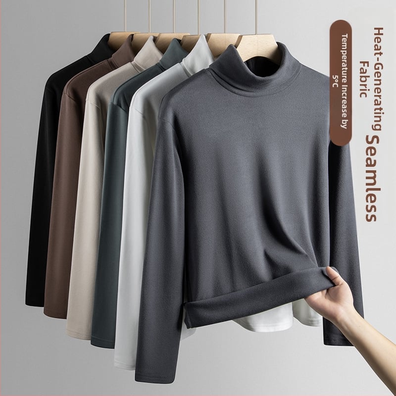 Cămașă bărbați cu guler înalt, din catifea germană, cu două fețe, pentru toamnă și iarnă, căptușită cu fleece și îngroșată, căptușeală interioară caldă, mânecă lungă business subțire și ușoară