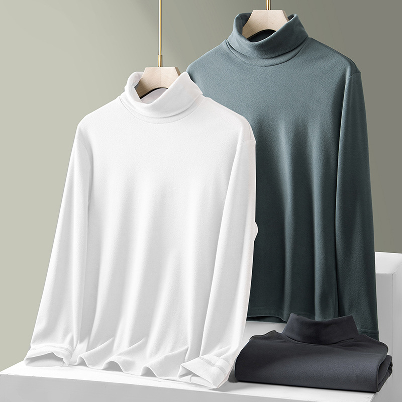 Cămașă bărbați cu guler înalt, din catifea germană, cu două fețe, pentru toamnă și iarnă, căptușită cu fleece și îngroșată, căptușeală interioară caldă, mânecă lungă business subțire și ușoară