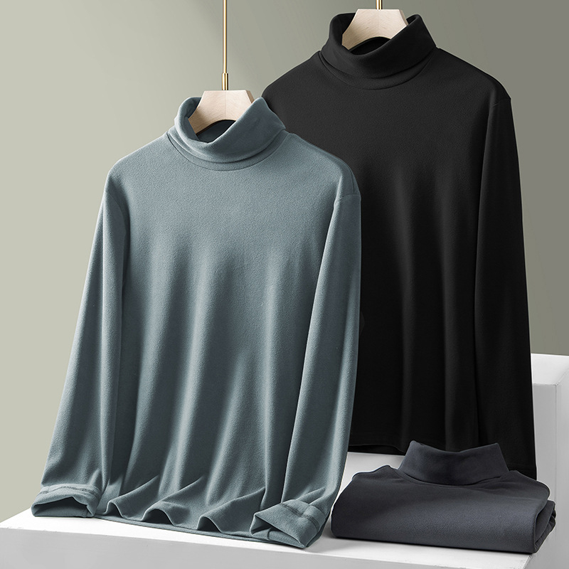 Cămașă bărbați cu guler înalt, din catifea germană, cu două fețe, pentru toamnă și iarnă, căptușită cu fleece și îngroșată, căptușeală interioară caldă, mânecă lungă business subțire și ușoară