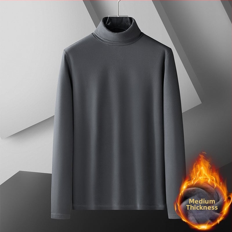 Cămașă bărbați cu guler înalt, din catifea germană, cu două fețe, pentru toamnă și iarnă, căptușită cu fleece și îngroșată, căptușeală interioară caldă, mânecă lungă business subțire și ușoară