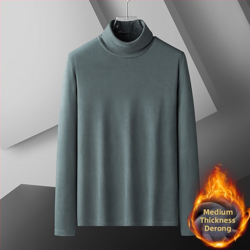 Cămașă bărbați cu guler înalt, din catifea germană, cu două fețe, pentru toamnă și iarnă, căptușită cu fleece și îngroșată, căptușeală interioară caldă, mânecă lungă business subțire și ușoară