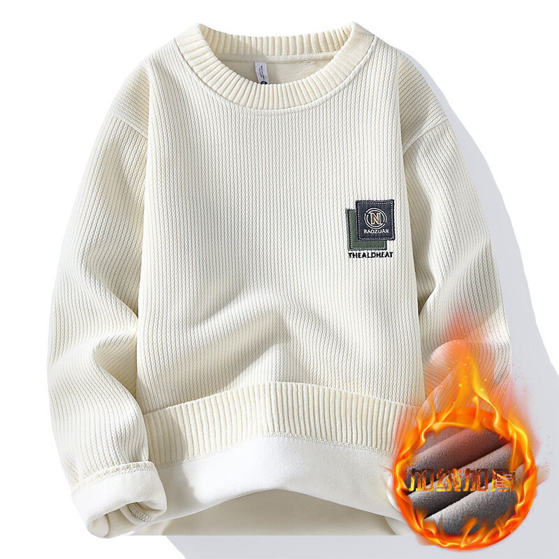 Muški jednodijelni baršunasti džemper za jesen i zimu, s flis podstavom, ležerni, svestrani, topli, s dugim rukavima, prekogranične generacije