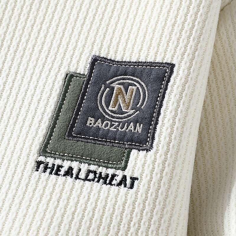 Muški jednodijelni baršunasti džemper za jesen i zimu, s flis podstavom, ležerni, svestrani, topli, s dugim rukavima, prekogranične generacije