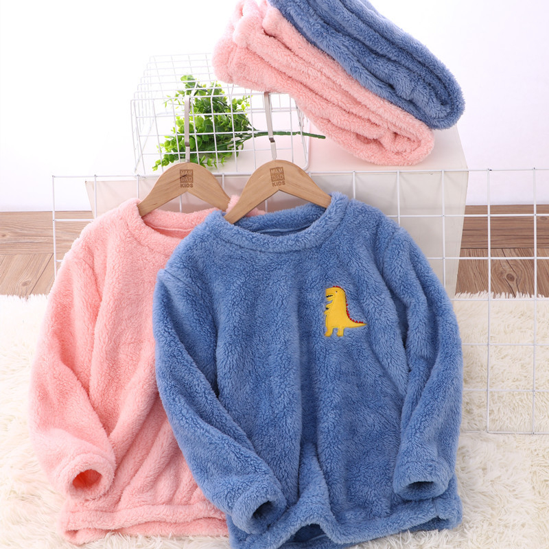 Laste korallfliisist kodukostüüm poistele ja tüdrukutele 22 sügis-talv pluss fliisist multifilmikomöödia lapsevanemale-lapsele mugav puuvillafliisist pidžaamakomplekt