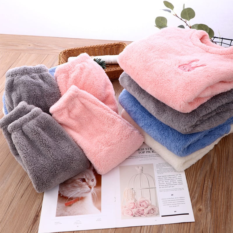 Laste korallfliisist kodukostüüm poistele ja tüdrukutele 22 sügis-talv pluss fliisist multifilmikomöödia lapsevanemale-lapsele mugav puuvillafliisist pidžaamakomplekt