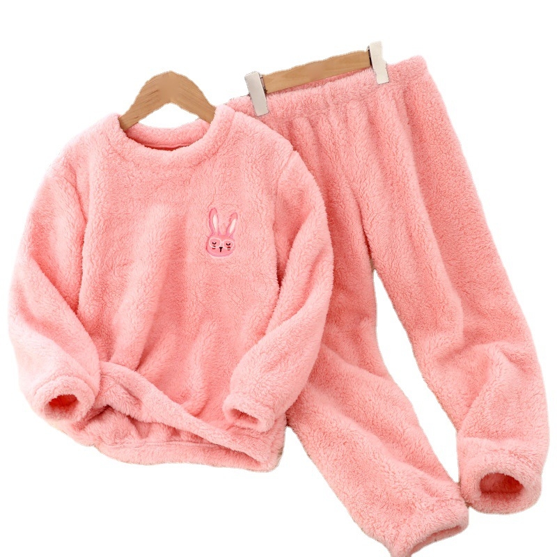 Laste korallfliisist kodukostüüm poistele ja tüdrukutele 22 sügis-talv pluss fliisist multifilmikomöödia lapsevanemale-lapsele mugav puuvillafliisist pidžaamakomplekt