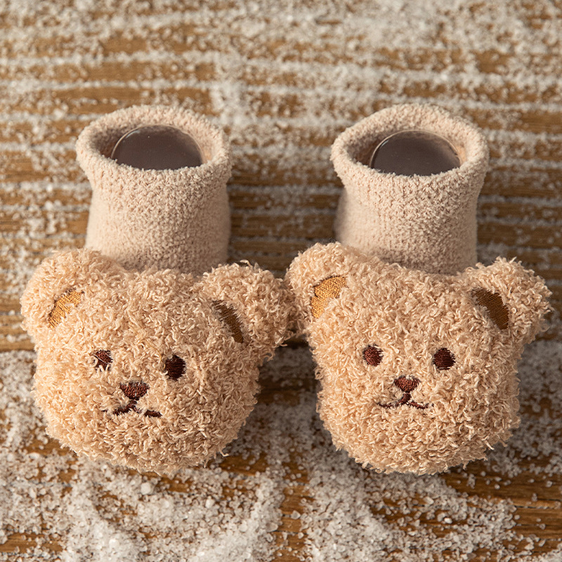 Muške i ženske dječje koraljne baršunaste jesenske čarape za novorođenčad od 0-3 godine, neklizajuće, zadebljane, tople, za jesen i zimu