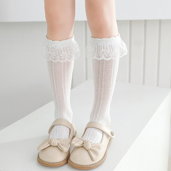 Dječje čarape, ljetne ultra tanke djevojačke čarape od čipke, proljetne dječje šuplje mrežaste visoke čarape