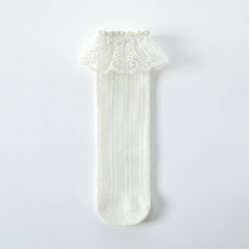 Dječje čarape, ljetne ultra tanke djevojačke čarape od čipke, proljetne dječje šuplje mrežaste visoke čarape