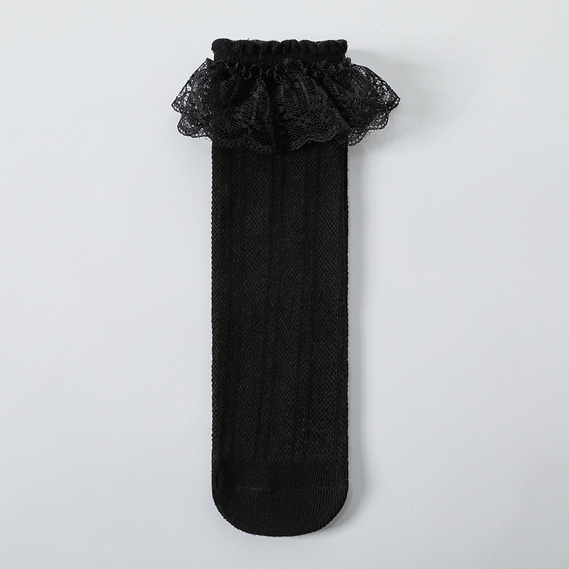 Dječje čarape, ljetne ultra tanke djevojačke čarape od čipke, proljetne dječje šuplje mrežaste visoke čarape