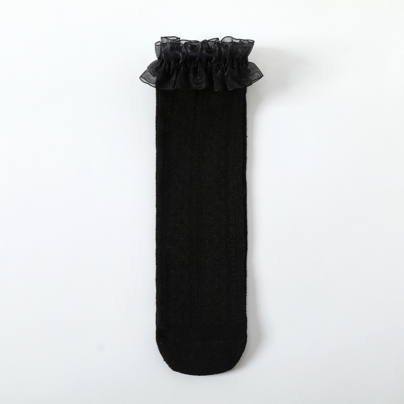 Dječje čarape, ljetne ultra tanke djevojačke čarape od čipke, proljetne dječje šuplje mrežaste visoke čarape