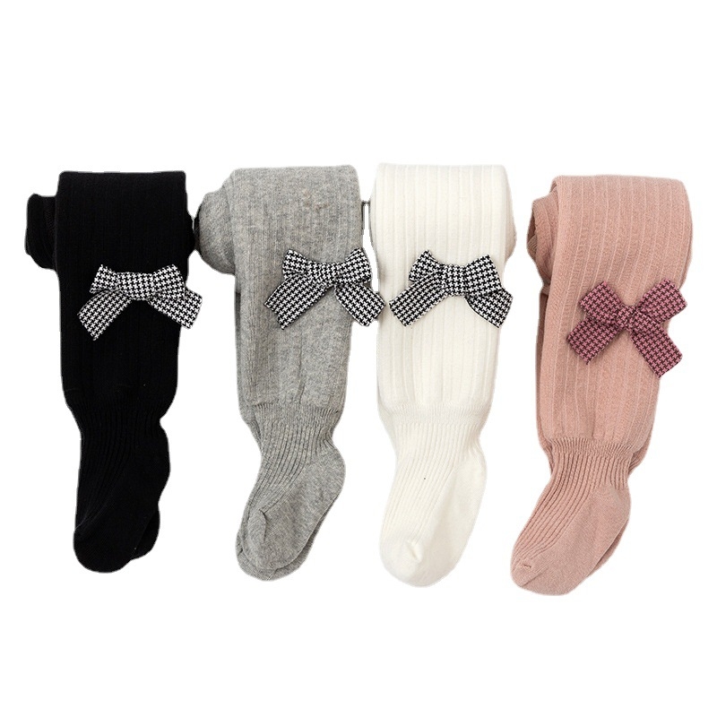 Tüdrukute sügis-talvised fliisvoodriga paksendatud beebiretuusid, beebide sokid lipsuga, valged lasteretuusid