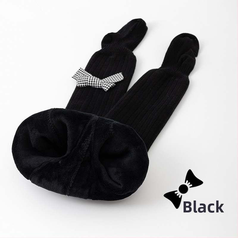 Tüdrukute sügis-talvised fliisvoodriga paksendatud beebiretuusid, beebide sokid lipsuga, valged lasteretuusid